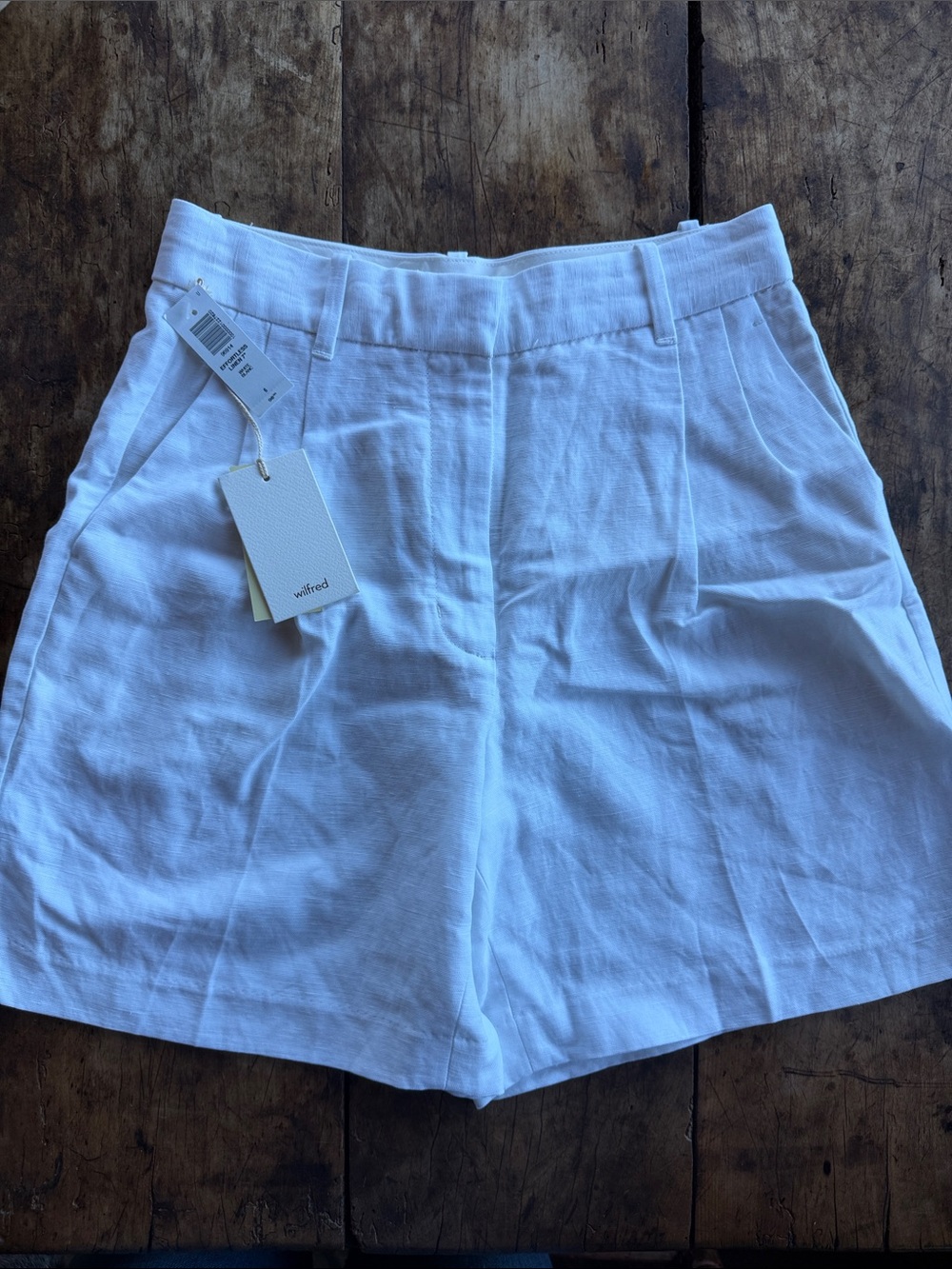 Wilfred Artizia NWT White Linen Effortless Shorts 7”